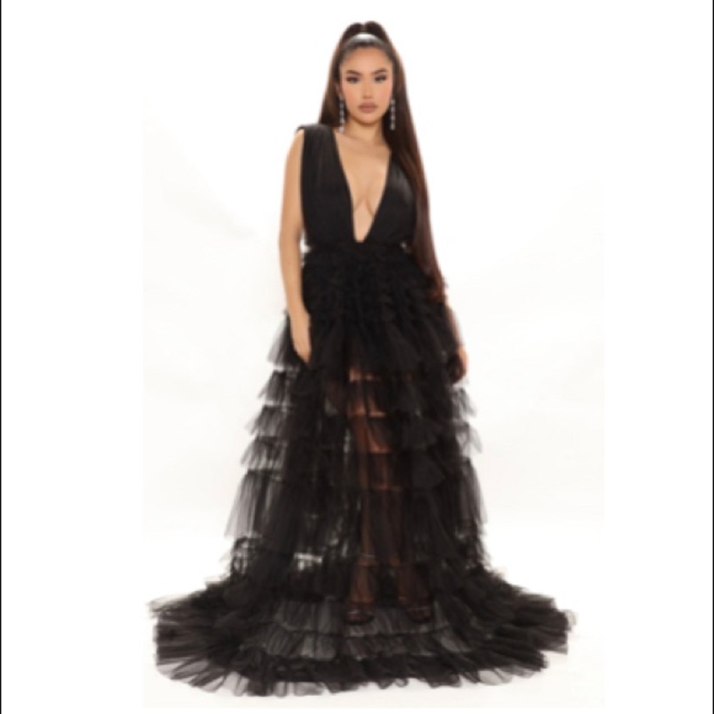 Endless Love Affair Tulle Maxi Dress - Black - S